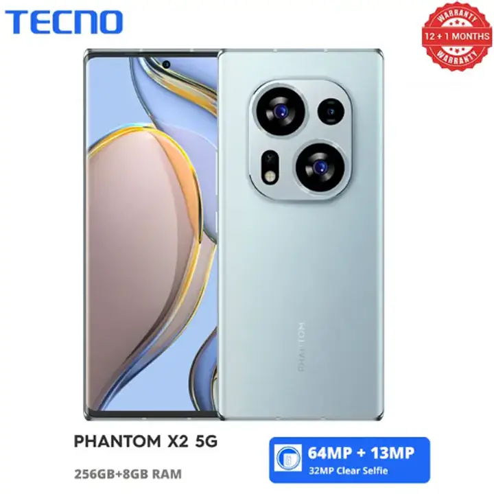 TECNO Phantom X2 5G Network 6.8 8GB RAM + 256GB ROM MediaTek Dimensity 9000 CPU 32MP Selfie Camera 45W Type-C Charge 5160mAh Battery - Master