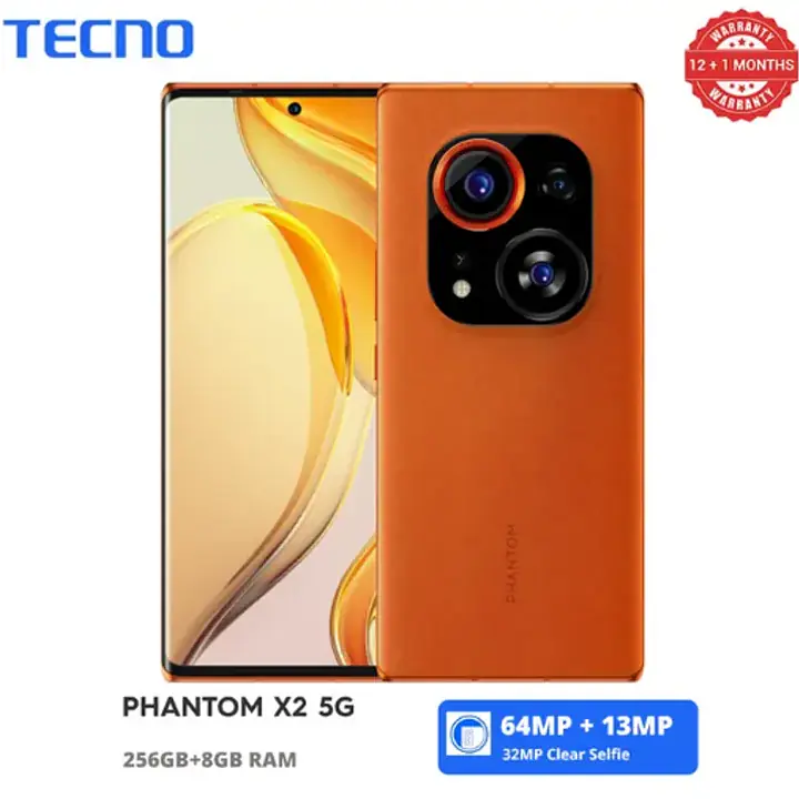 TECNO Phantom X2 5G Network 6.8 8GB RAM + 256GB ROM MediaTek Dimensity 9000 CPU 32MP Selfie Camera 45W Type-C Charge 5160mAh Battery - Master